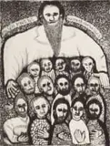 John Muafangejo, How God Loves His People all over the World, etching and aquatint