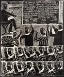Our School by John Muafangejo, linocut, sold May 2021