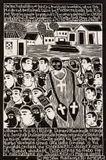 Oniipa Rebuilding of Printing Press by John Muafangejo, linocut, sold May 2021
