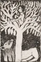 John Muafangejo, Lion Wants a Boy, etching