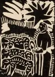 A Good Shepherd (small) by John Muafangejo, 1974, linocut, sold May 2021