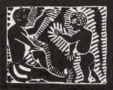 Father and Son by John Muafangejo, 1978, linocut, sold May 2021