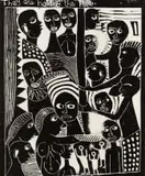 They are Holding the Pole by John Muafangejo, linocut, sold May 2021