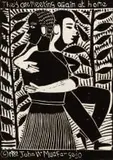 They are Meeting Again at Home by John Muafangejo, linocut, sold May 2021