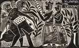 John Muafangejo, Kuanyama Wedding, linocut