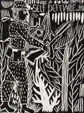 Self Defence by John Muafangejo, woodcut, sold May 2021