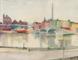 Maud Sumner, View of the Thames with Battersea Bridge
