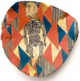 Ruan Hoffmann, Transmogrification, ceramic earthenware with underglaze, on-glaze enamels and gold lustre