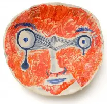 Ruan Hoffmann, Cross Eyed, ceramic earthenware with underglaze and on-glaze enamels
