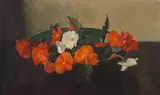 Frans Oerder, Still Life with Cyclamens in a Shallow Green Vessel