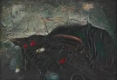 Abstract Composition by Armando Baldinelli, mixed media on board, offered May 2021