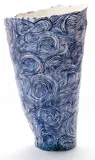 Ruan Hoffmann, Mer Méditerranée, earthenware with porcelain slip and underglaze and copper oxide