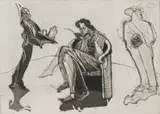 William Kentridge, Waiter, etching