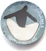 Kalahari Studio, Figure Holding a Cloth, glaze and fired ceramic bowl