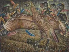 Helen Sebidi, The Spirit Bird Fleeing from the Modern World, oil on canvas