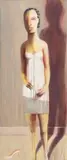Deborah Bell, See-Line Woman Dressed in White, Sleep All Day Bawl All Night, oil on canvas