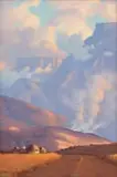 Veld Fire in Natal Mountain Landscape by Willem Hermanus Coetzer, oil on board, sold May 2021