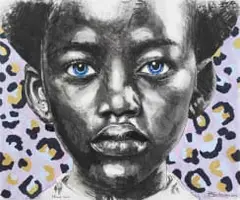 Bambo Sibiya, Home Girl, charcoal and mixed media on paper