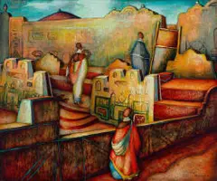 Alexis Preller, Mapogga Terrace, oil on wood panel