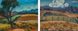 Maggie Laubser, Landscape with Trees, recto; Landscape with Mountains, verso