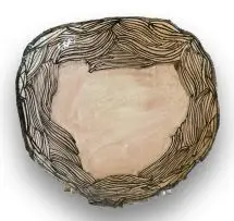 Untitled (Linear Border) by Ruan Hoffmann, ceramic earthenware with coloured porcelain slip, underglaze and copper oxide, sold Feb 2020