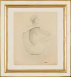 Aleksanders Klopcanovs, Portrait of an African Woman, pencil on sketchbook paper
