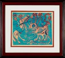 Azaria Mbatha, Figural Composition, screenprint