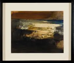 Wim Blom, Abstract Coastal Landscape, oil on paper