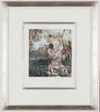 Hardy Botha, Composition, hand-coloured etching