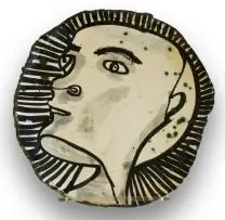 Untitled (Head) by Ruan Hoffmann, ceramic earthenware with underglaze and copper oxide, sold Feb 2020