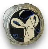 Ruan Hoffmann, Splash, ceramic earthenware with coloured porcelain slip, underglaze, copper oxide and glass