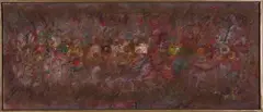 David Koloane, Abstract Cityscape, mixed media on canvas