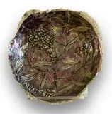 Ruan Hoffmann, Untitled (Botanical), ceramic earthenware with coloured porcelain slip, underglaze and platinum lustre