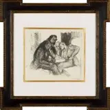 Gunther van der Reis, Players, pencil on paper