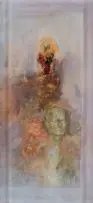 Gail Catlin, Abstract with Figures, mixed media