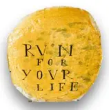 Ruan Hoffmann, Run for your Life, ceramic earthenware with coloured porcelain slip, underglaze and copper oxide