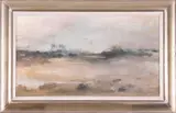 André François van Vuuren, Abstract Landscape with Power Station, oil on card