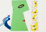 Bananas by Walter Battiss, colour screenprint, sold Oct 2019