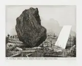 William Kentridge, A Nicely Built City Never Resists Destruction, etching and aquatint