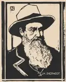 Portrait of a Voortrekker (Nilant 136) by Jacobus Hendrik Pierneef, linocut, sold Oct 2019