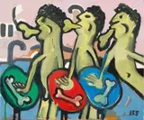 Walter Battiss, Further Adventures of Pokoloi, oil on canvas