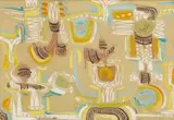 Walter Battiss, Abstract Composition, oil on canvas