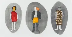 Three Figures by Colbert Mashile, mixed media on paper, offered Oct 2019