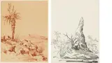 Arnfried Blatt, Landscape Studies, two, conté on card; charcoal on paper