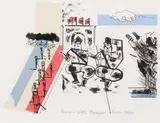 Robert Hodgins, Paris – with Fuehrer (sic) – June 1940, stone lithograph and screenprint