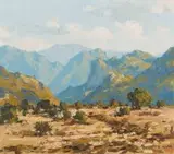 Mountain Landscape by Otto Klar, oil on board, offered Oct 2019