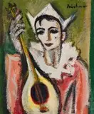 White-Faced Clown by Carl Büchner, oil on board, offered Oct 2019
