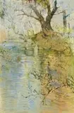 River Bank with Trees by Errol Boyley, oil on canvas, offered Oct 2019