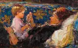 Mother and Child by Adriaan Boshoff, oil on canvas laid down on board, offered Oct 2019