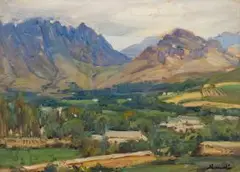 Hugo Naude, Cape Landscape, oil on board